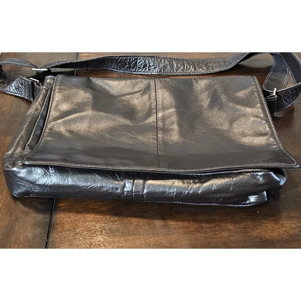 Ctl A Garrett Leather Company Leather Messenger Bag Black Soft Supple Adjustable